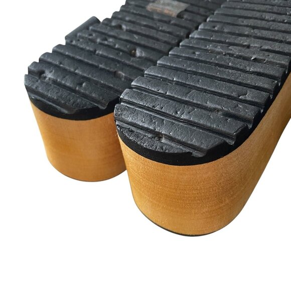 Dirty Laundry Chunky Platform Sandal Womens Sz 7 Y2K 2000s Black Slip-On Strappy - Picture 10 of 12